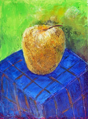 08.APPLE2014year oil on canvas 30X40 cm1500$ by ZAKIR AHMEDOV